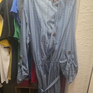 Blue Mini Dress With Pockets